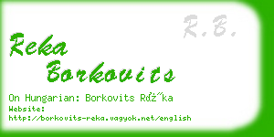 reka borkovits business card